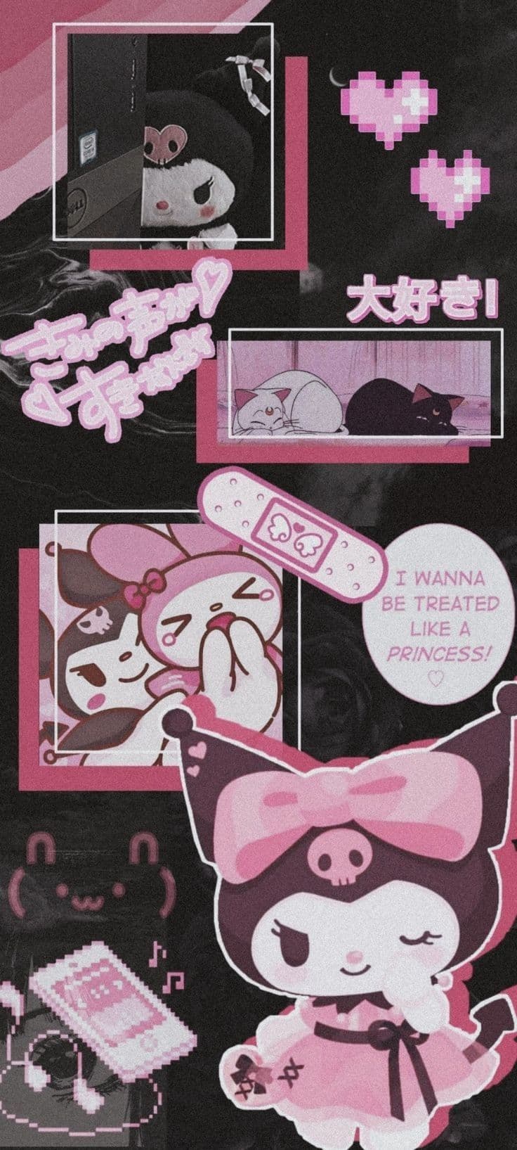 Kuromi Móvil Rosa - Fondo de Pantalla Kuromi Móvil