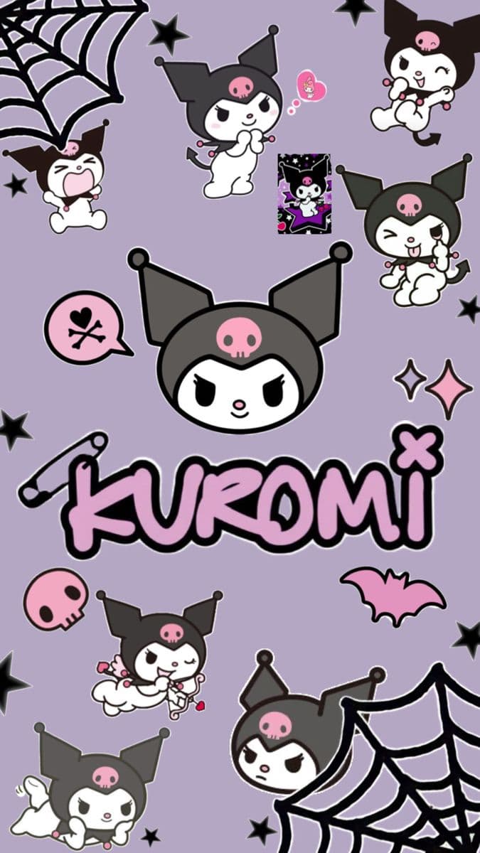 Kuromi Móvil Corazones - Fondo de Pantalla Kuromi Móvil